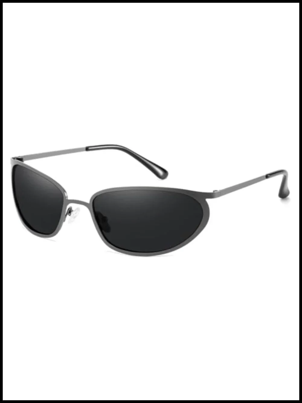 Polarized UV400 Metal Frame Sunglasses Y2K Sci-Fi Cosplay